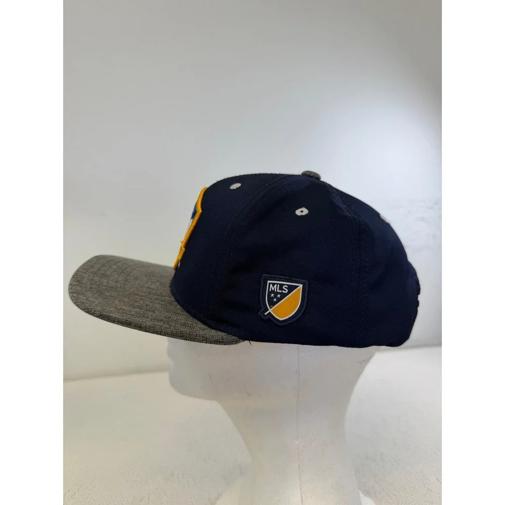 Adidas LA Galaxy MLS Youth Snapback Hat Navy Blue Grey Flat Brim Cap S8DEA
